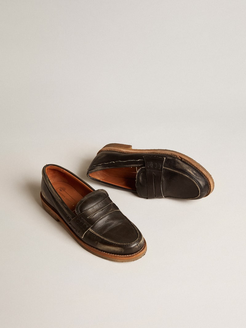 Golden Goose - Mocassino Jerry Donna in pelle nera in 