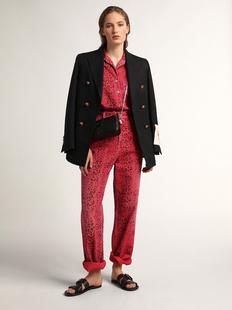 Golden Goose - Flache Damen-Sandale Margaret aus schwarzem harzbeschichtetem Leder in 