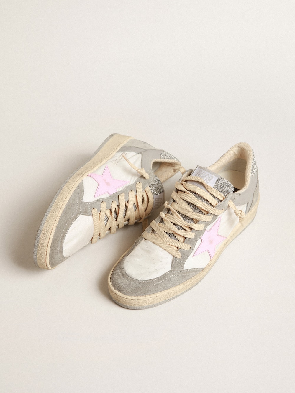 Golden Goose - Ball Star LTD with Swarovski crystal inserts and pink star in 