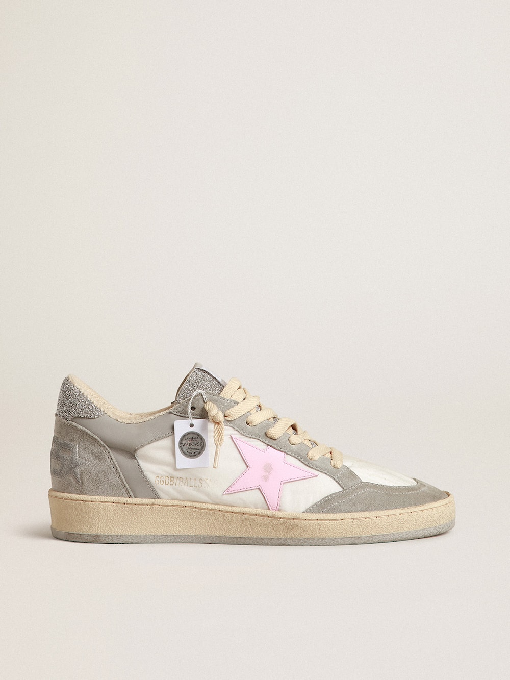 Golden Goose - Ball Star LTD with Swarovski crystal inserts and pink star in 