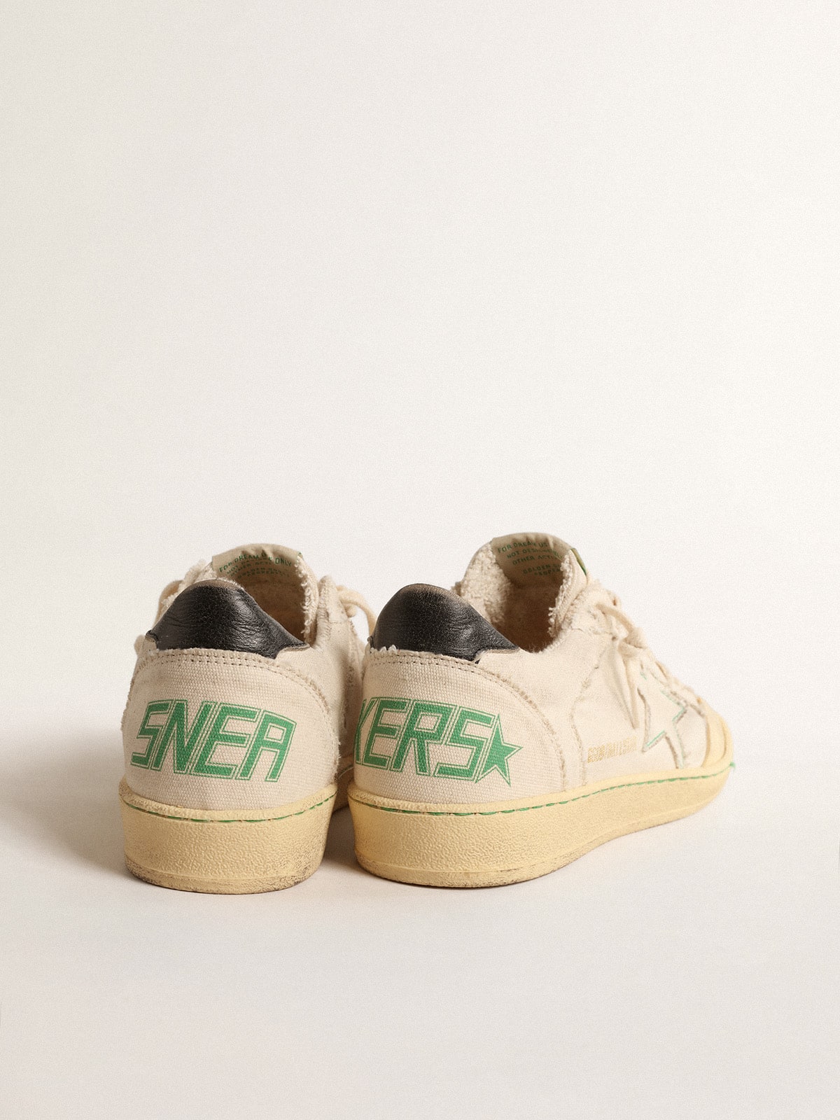 Golden Goose - Ball Star LTD with vanilla canvas star and leather heel tab in 