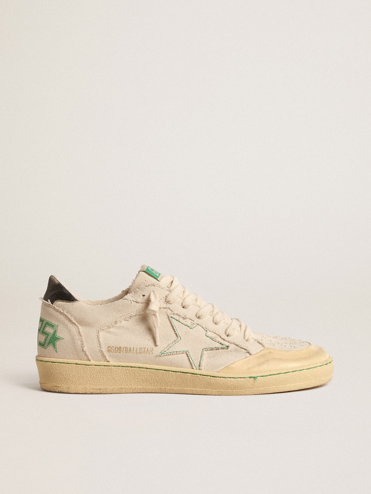 Golden Goose - Ball Star LTD with vanilla canvas star and leather heel tab in 