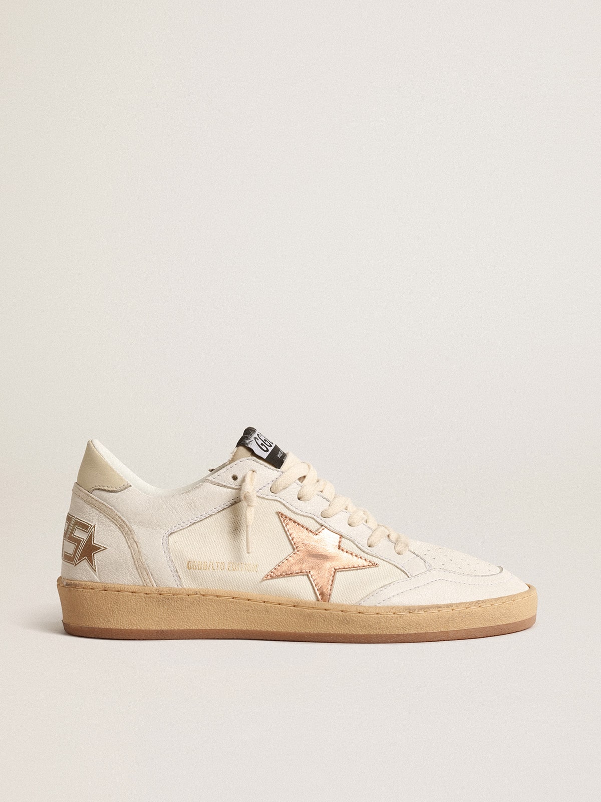 Golden Goose - Ball Star LTD de lona y napa con estrella de piel laminada color bronce in 