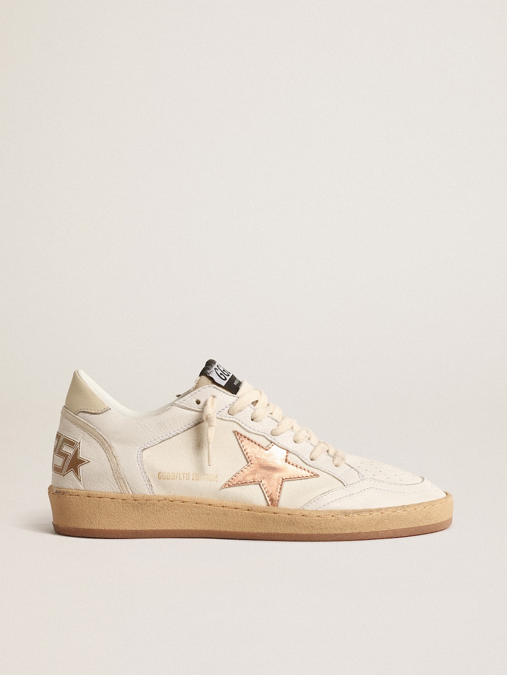 Golden Goose - Ball Star LTD in canvas and nappa with bronze metallic leather star in 