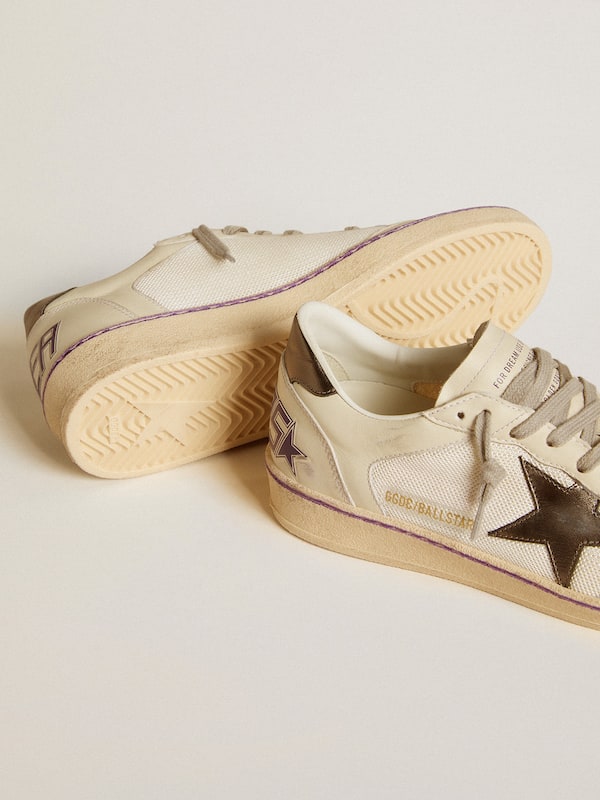 Golden Goose - Ball Star in mesh and leather with metallic leather star and heel tab in 