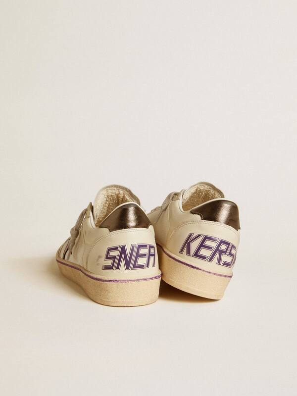 Golden Goose - Ball Star in mesh and leather with metallic leather star and heel tab in 
