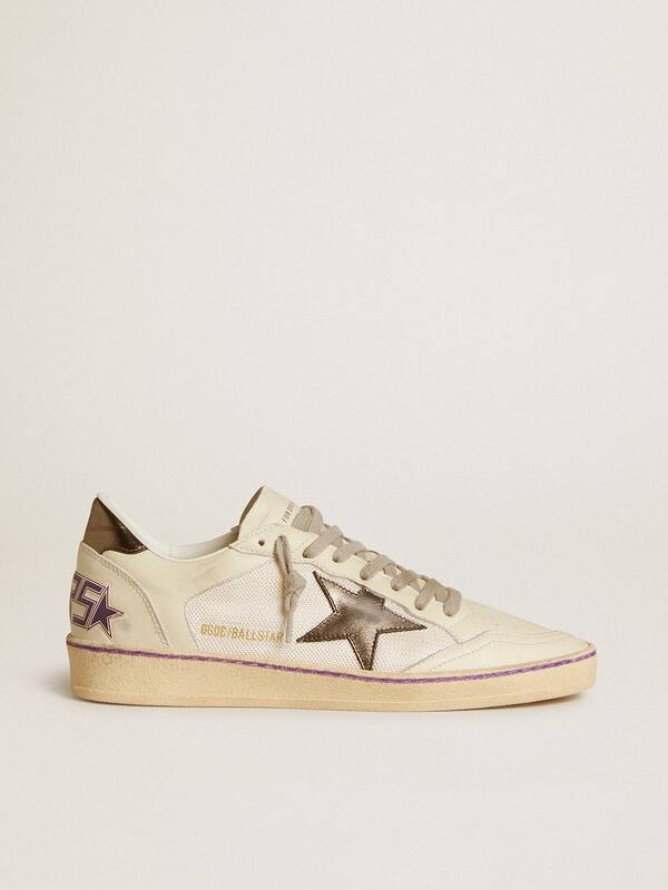 Golden Goose - Ball Star in mesh and leather with metallic leather star and heel tab in 