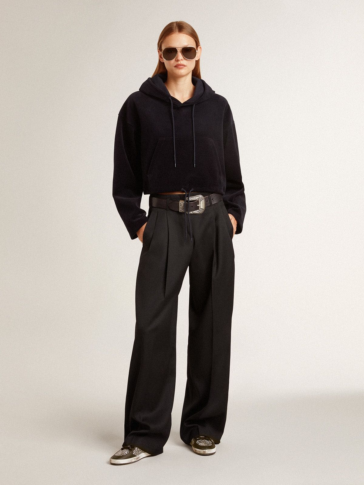 Women's Ball Star in elephant-print leather with black