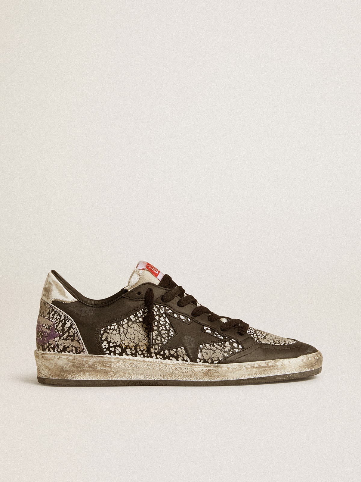 Golden Goose - Women's Ball Star in elephant-print leather with black leather star in 