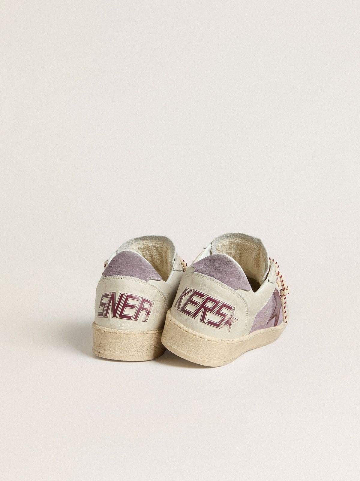 Golden Goose - Women’s Ball Star in lilac suede with burgundy leather star and lilac suede heel tab  in 