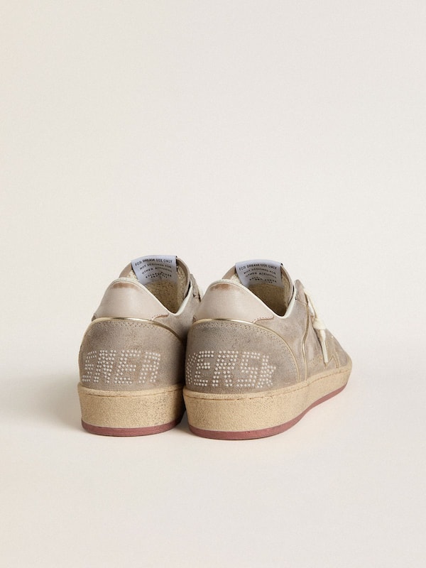 Golden Goose - Women's Ball Star in beige suede with gold metallic leather star and bead lettering in 
