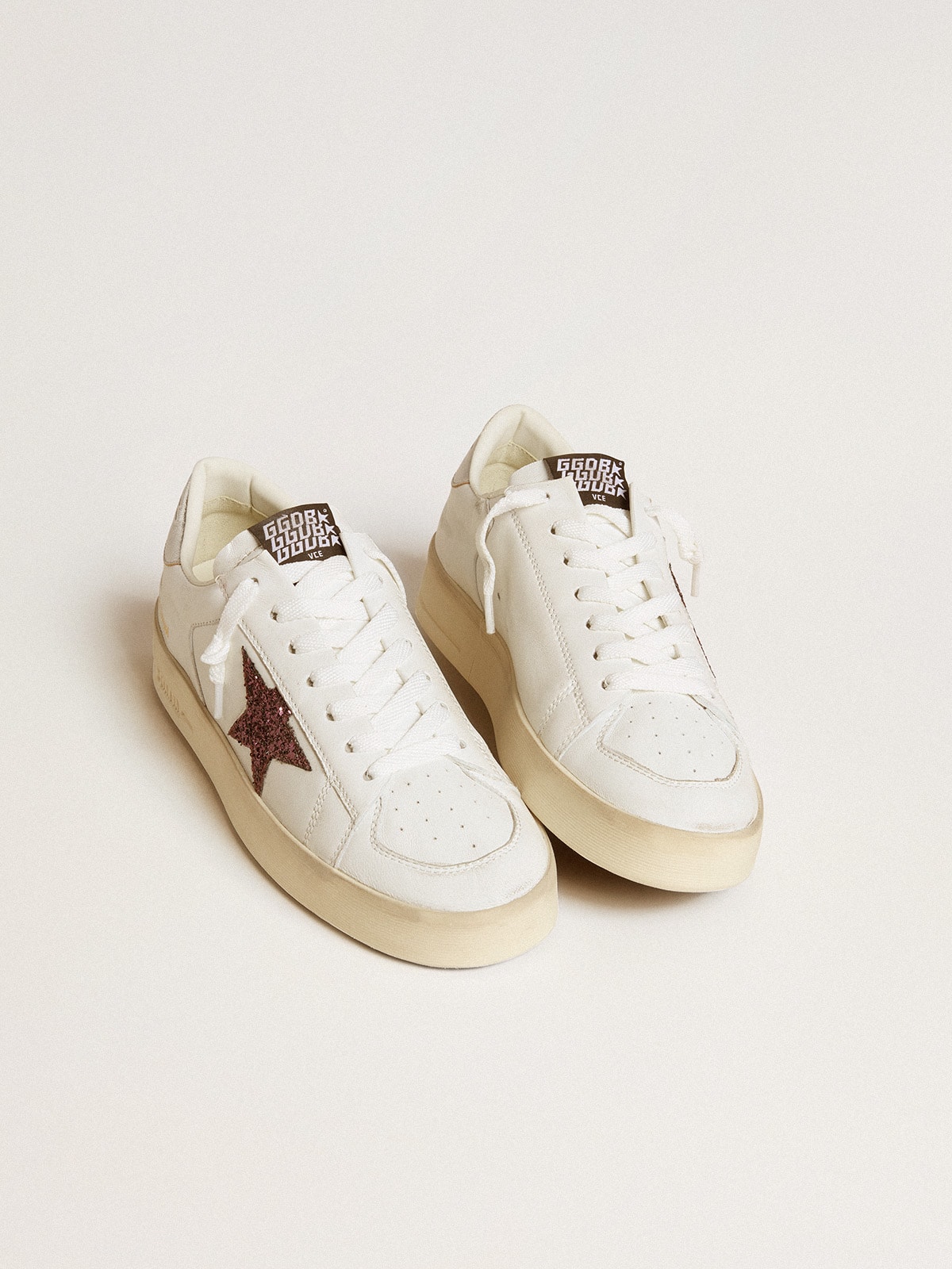 Golden Goose - Stardan in nappa with glitter star and metallic leather heel tab in 