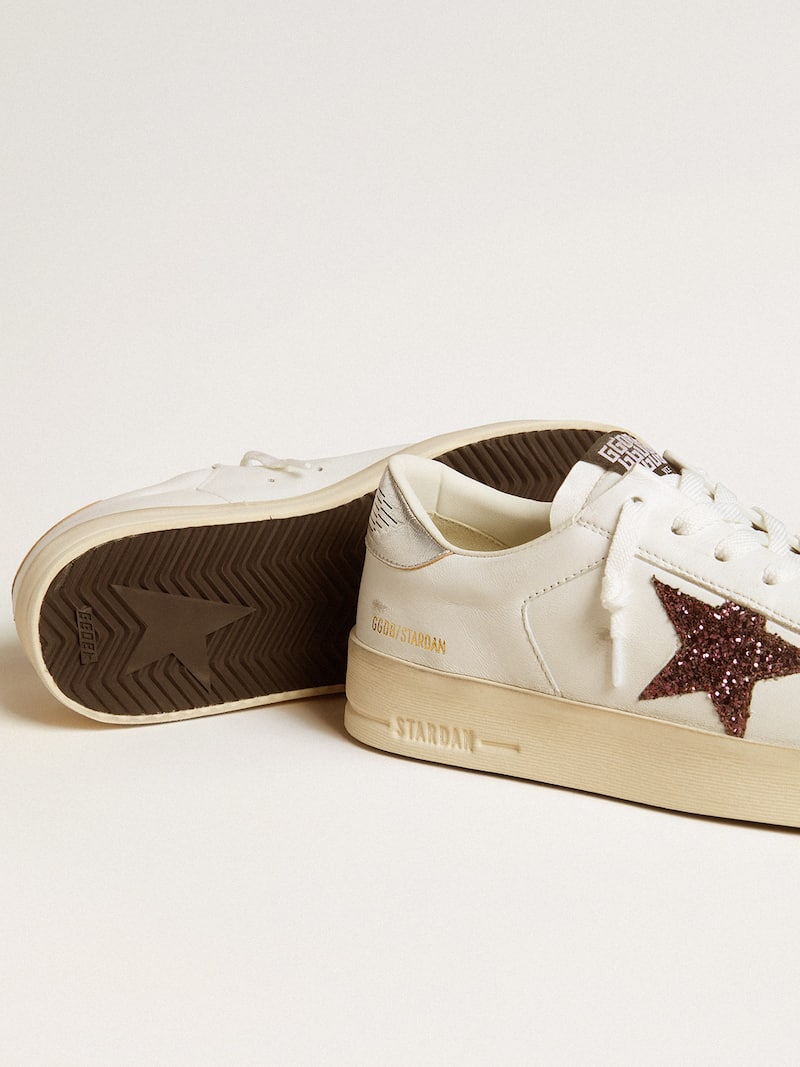 Golden Goose - Stardan Donna in nappa con stella in glitter e talloncino in pelle laminata in 