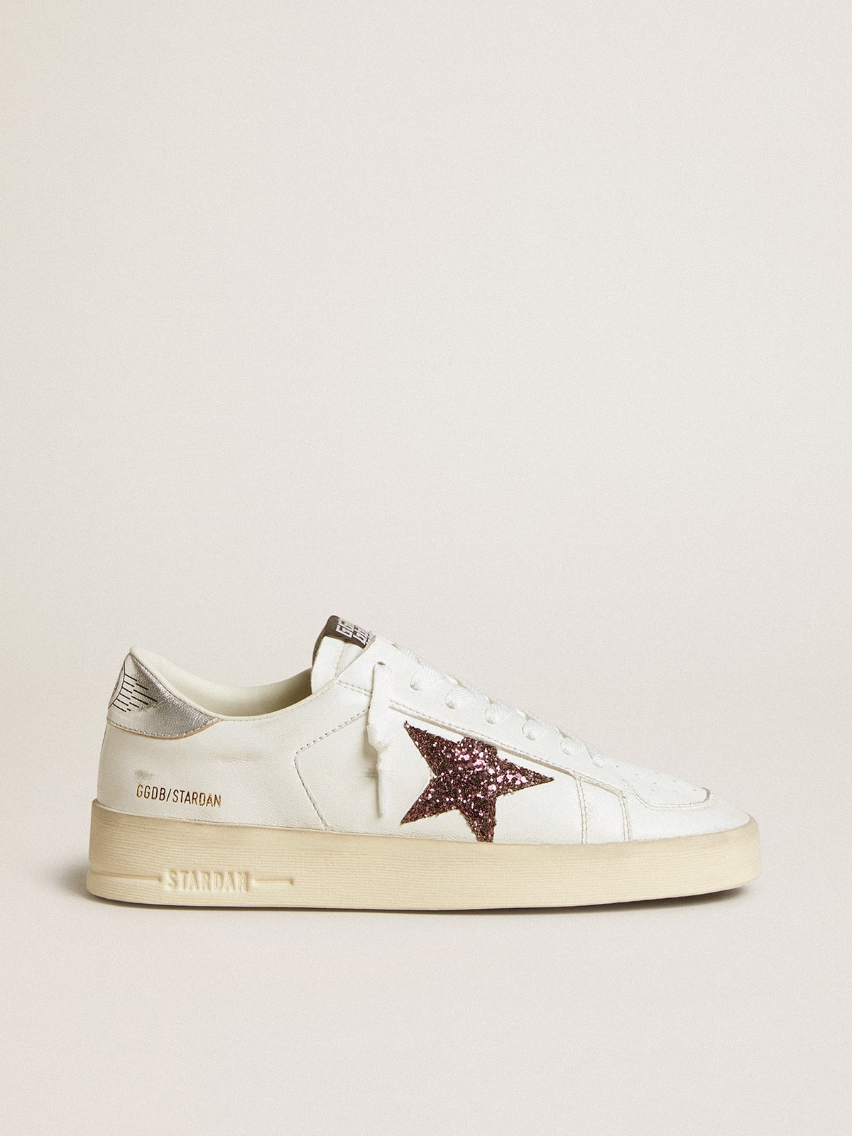 Golden Goose - Stardan in nappa with glitter star and metallic leather heel tab in 