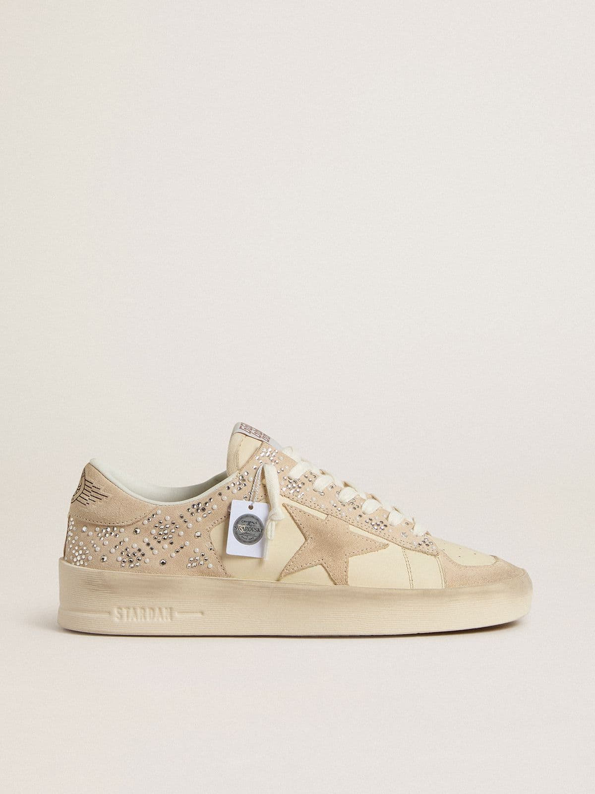 Golden Goose - Stardan スエード＆レザー（クリーム） スワロフスキー＆スエードスター in 