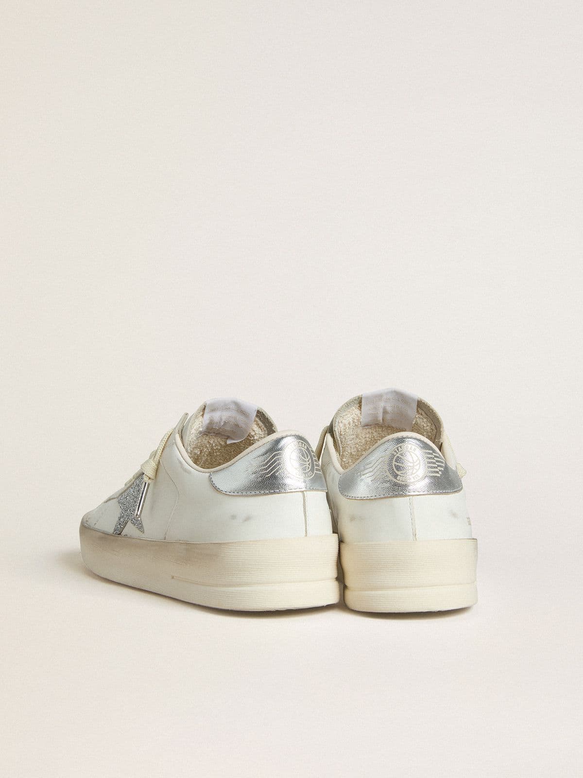 Golden Goose - Stardan LTD pour femme avec étoile en cristaux Swarovski et contrefort en cuir lamé in 