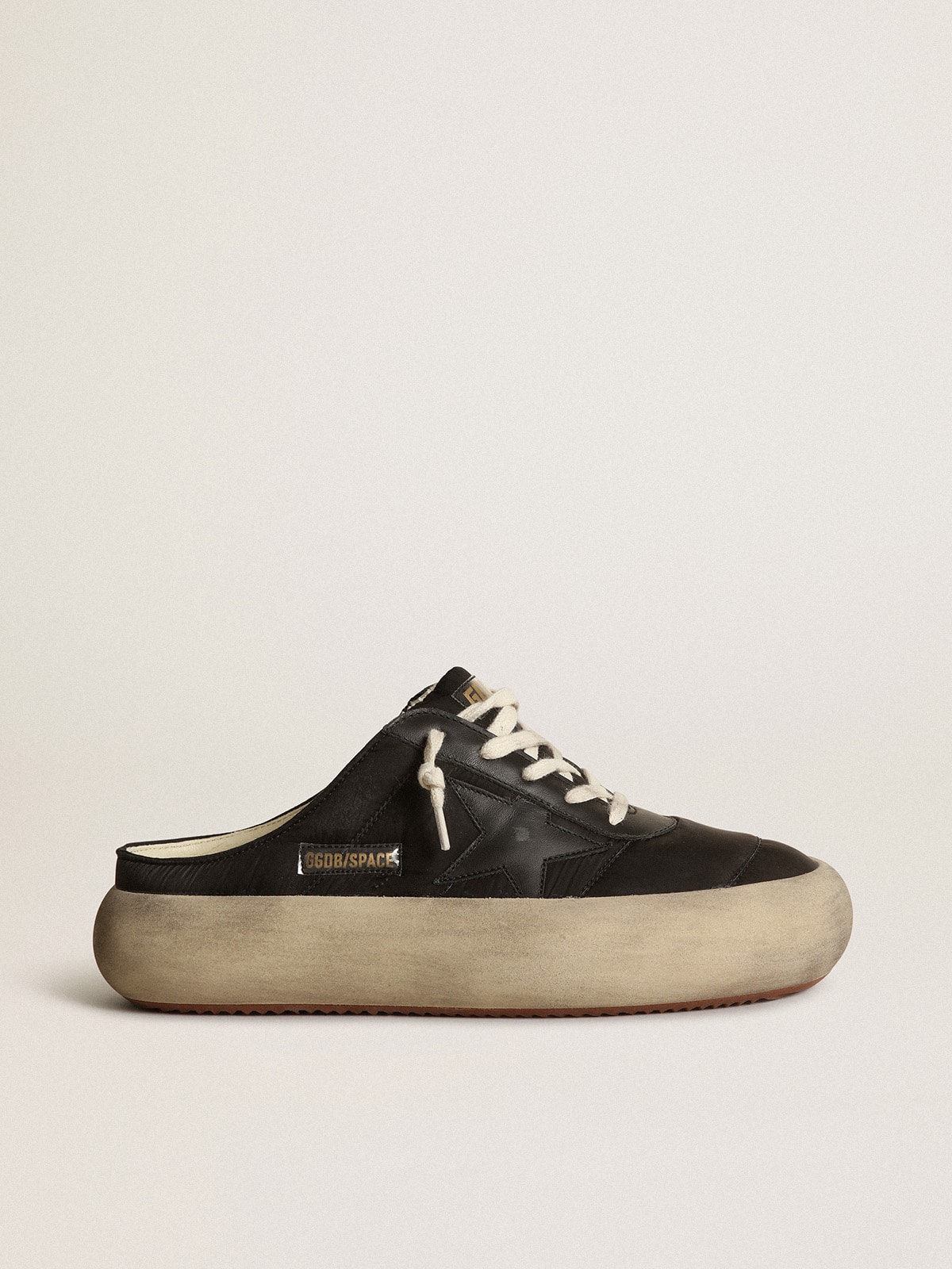 Golden Goose - Women's Space-Star Sabots with leather star and shearling lining in 