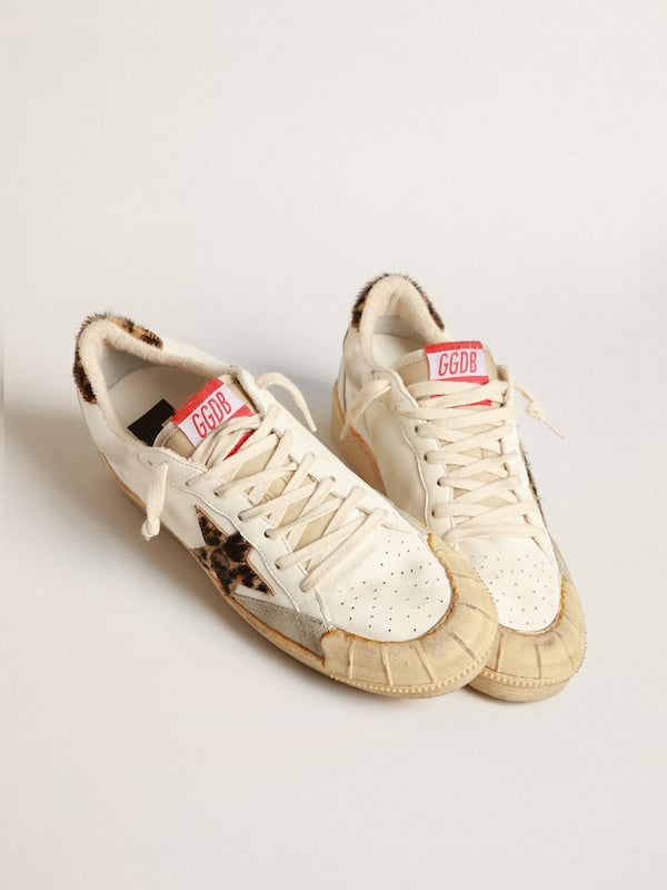 Golden Goose - Ball Star in nappa with leopard-print pony skin star and heel tab in 