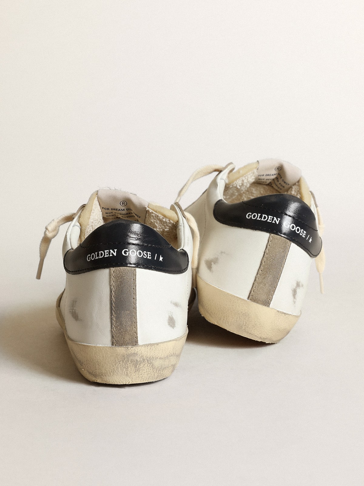 Golden Goose - Women's Super-Star with perforated star and midnight blue heel tab in 