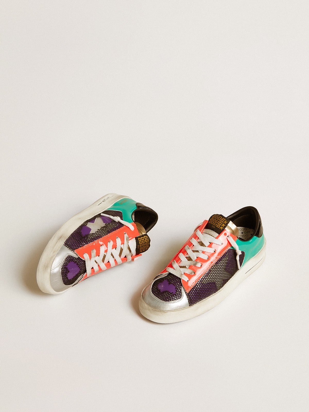 Golden Goose - Women's Stardan LAB in patent leather and mesh with rubber star in 