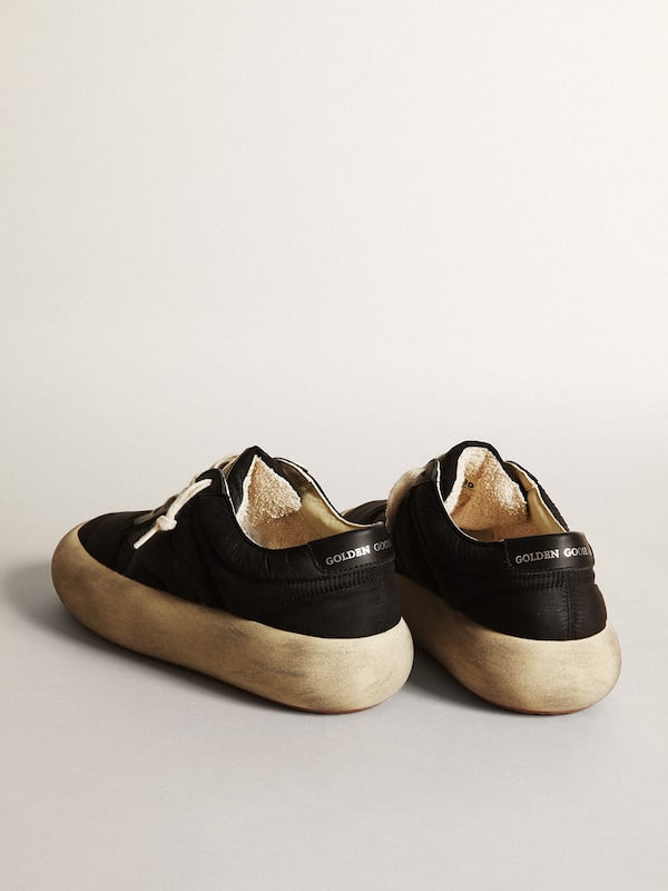 Golden Goose - Space-Star shoes in black nylon with black leather star and heel tab in 