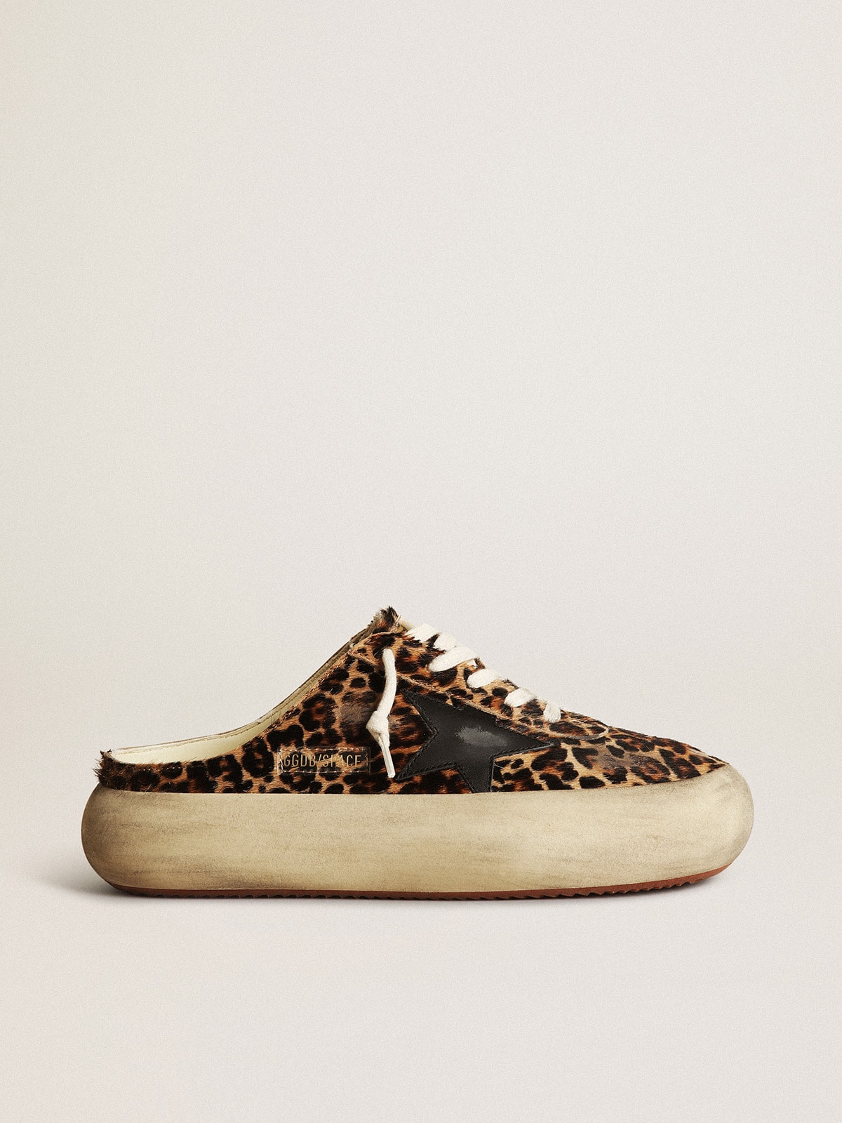 Golden Goose - Space-Star Sabot para mujer de piel de potro estampado de leopardo in 