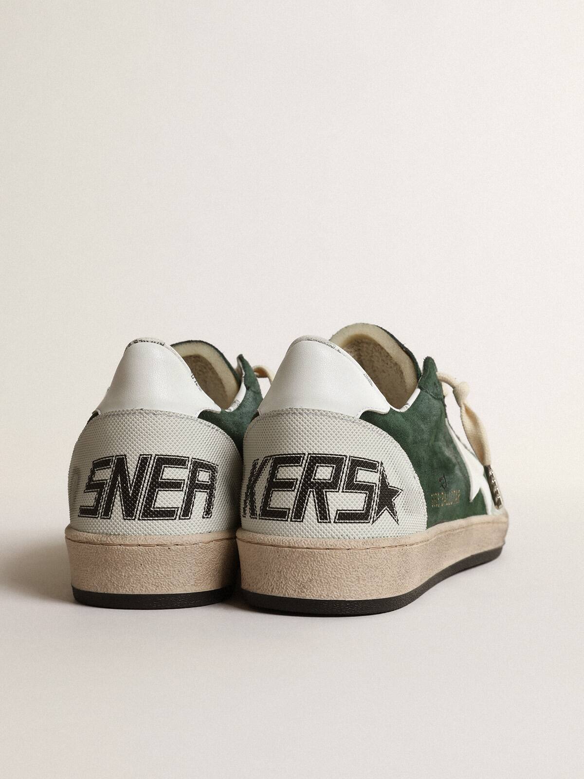 Golden Goose - Women's Ball Star Pro sneakers in green suede with knurled white rubber inserts in 