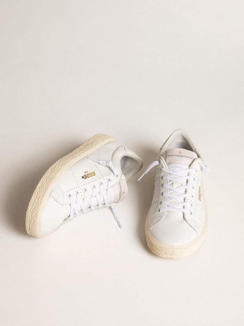 Golden Goose - Tennis pour femme en cuir blanc in 