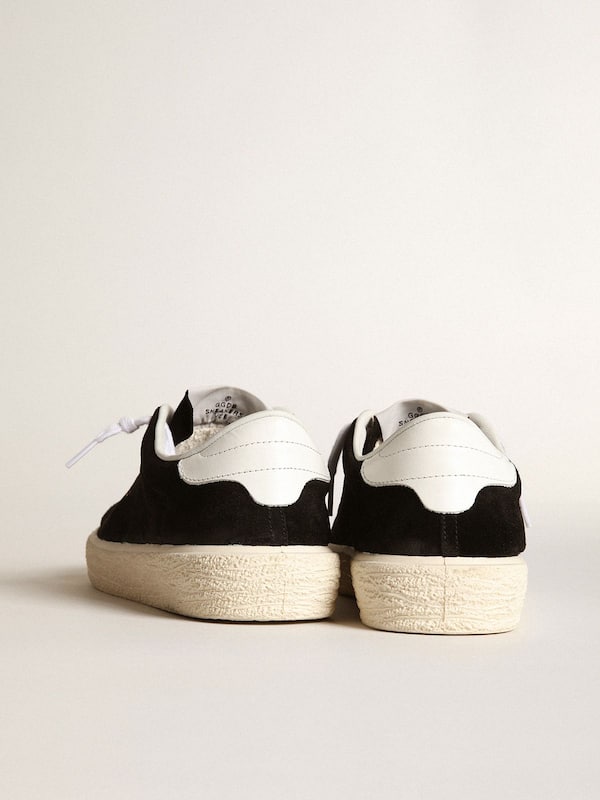 Golden Goose - Women's Tennis in black suede with white leather heel tab in 
