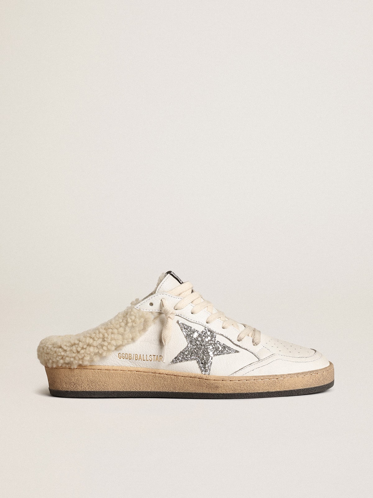 Golden Goose - Mules Ball Star con estrella con purpurina y forro de shearling in 