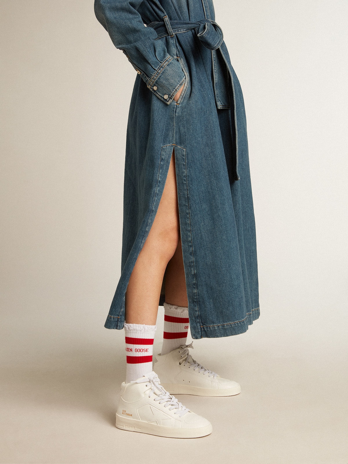 Women's bio-based Mid-Stardan with white star and heel tab
