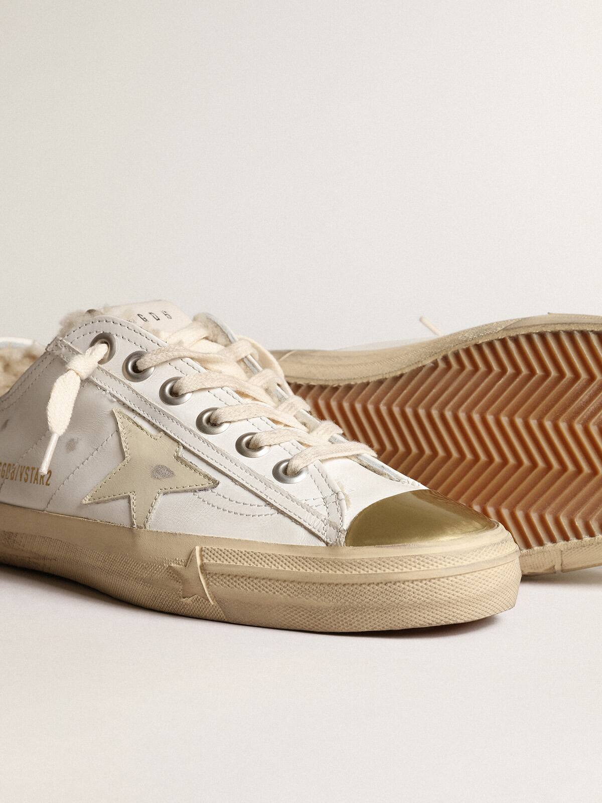 V-Star sneakers with leather star and beige shearling lining