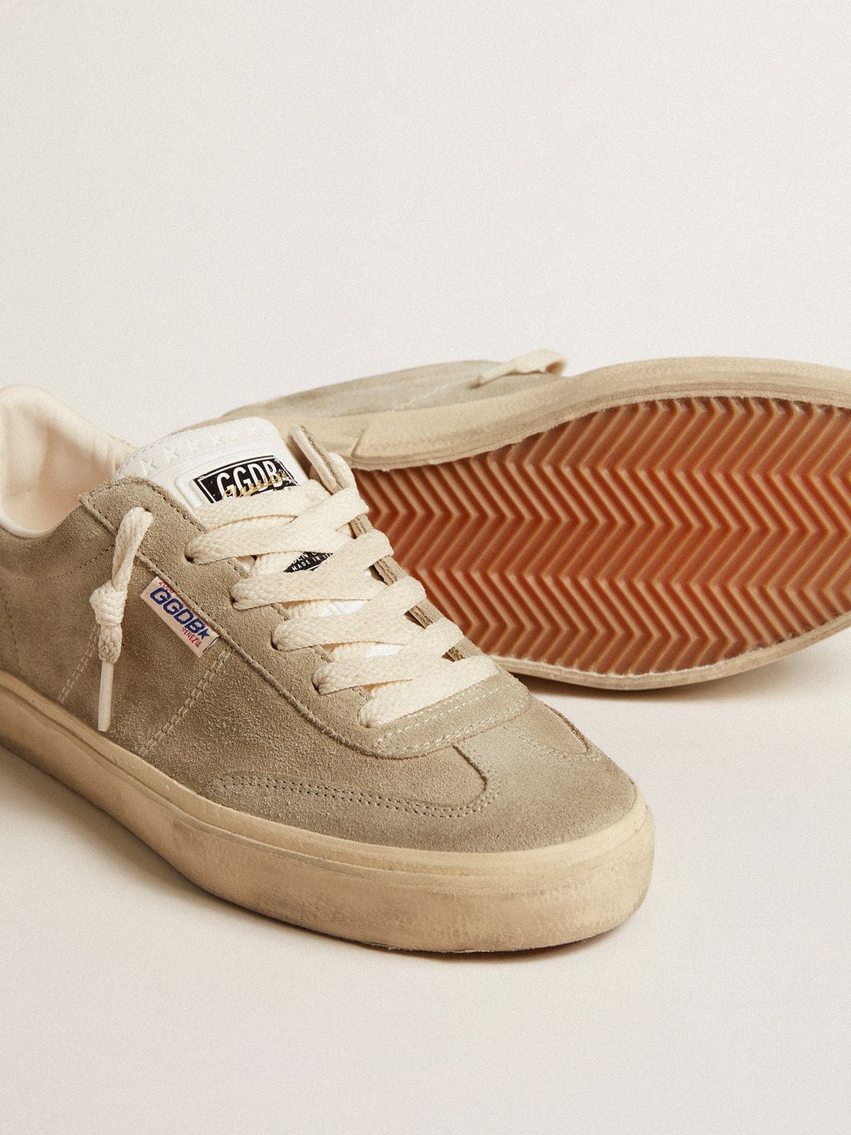 Golden Goose - Women's Soul Star in beige suede with white leather heel tab in 