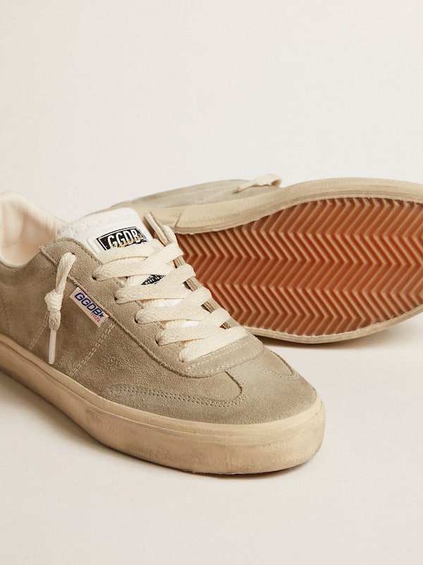 Golden Goose - Women's Soul Star in beige suede with white leather heel tab in 