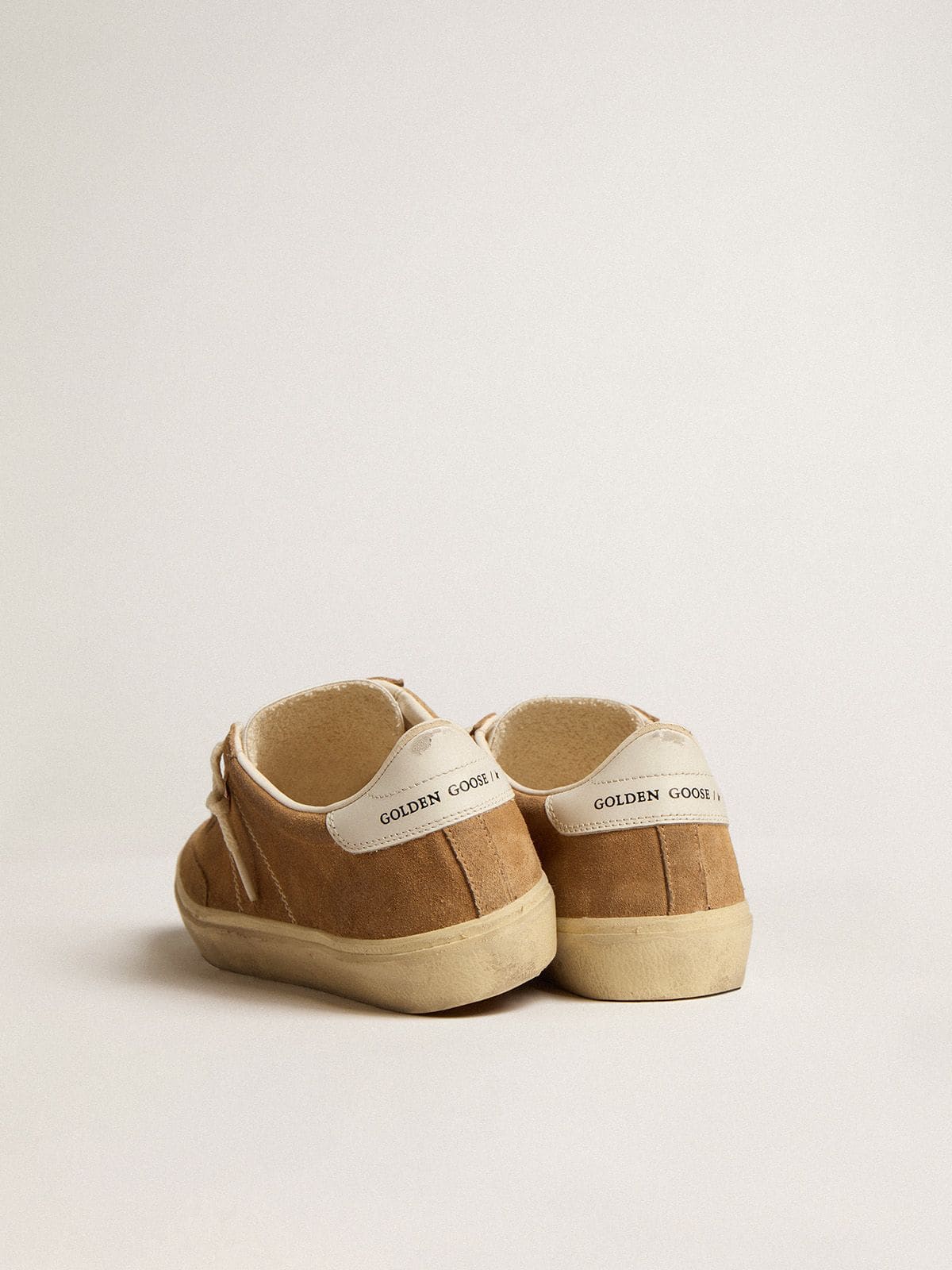 Golden Goose - Women's Soul Star in camel-colored suede with white leather heel tab and tongue in 