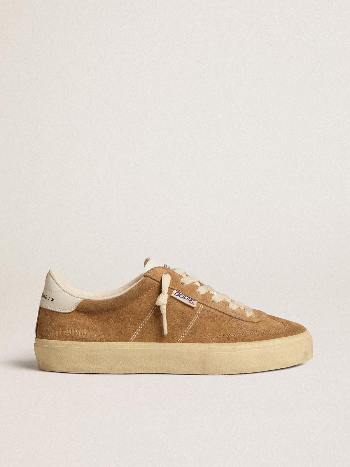 Golden Goose - Women's Soul Star in camel-colored suede with white leather heel tab and tongue in 