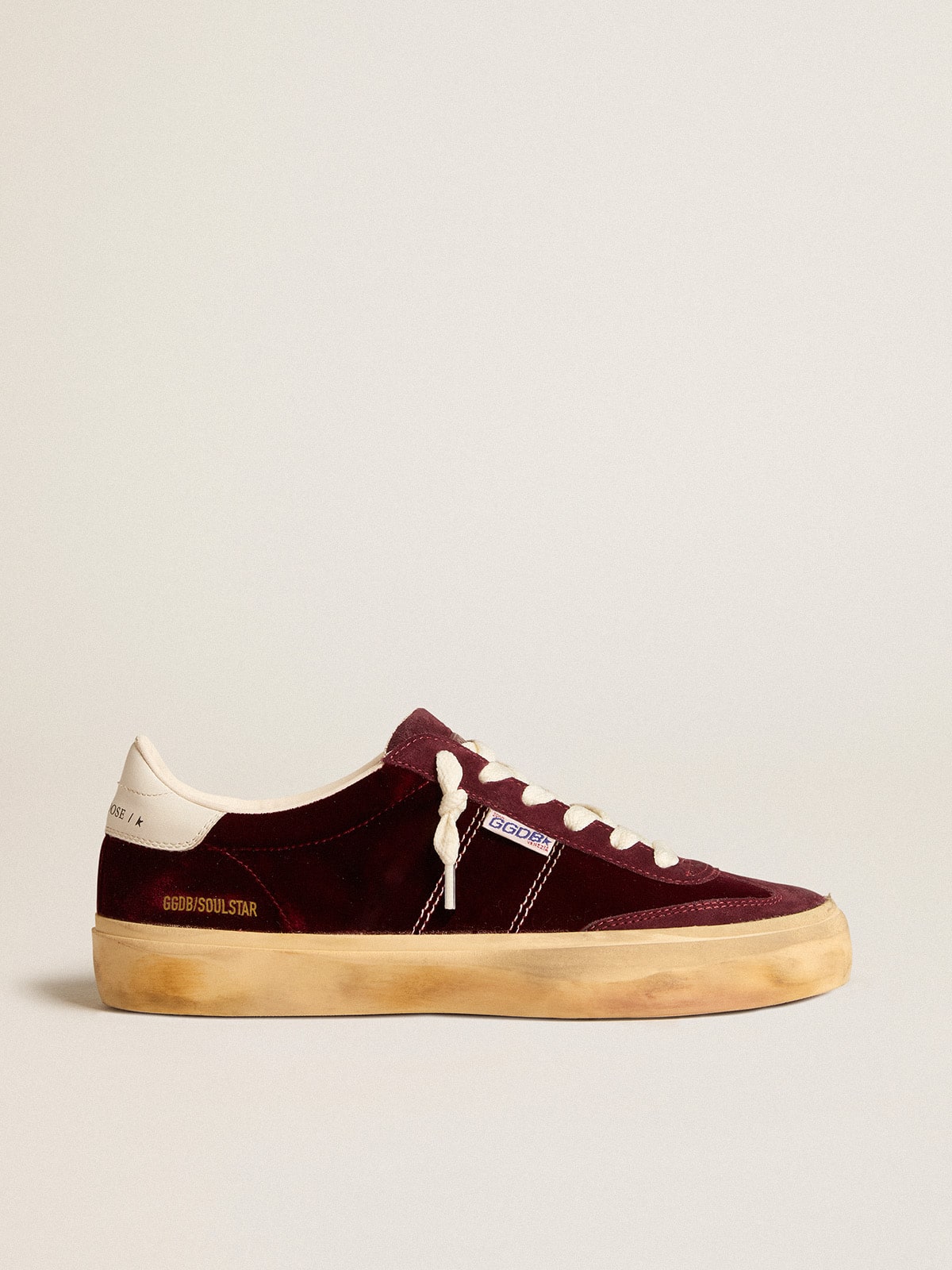 Golden Goose - Women’s Soul Star in burgundy velvet in 