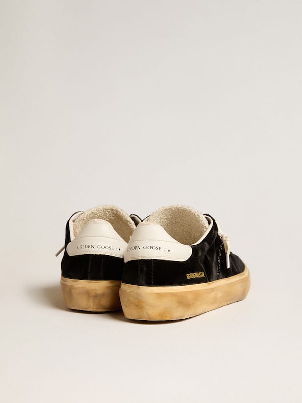 Golden Goose - Soul Star in black velvet with white leather heel tab in 