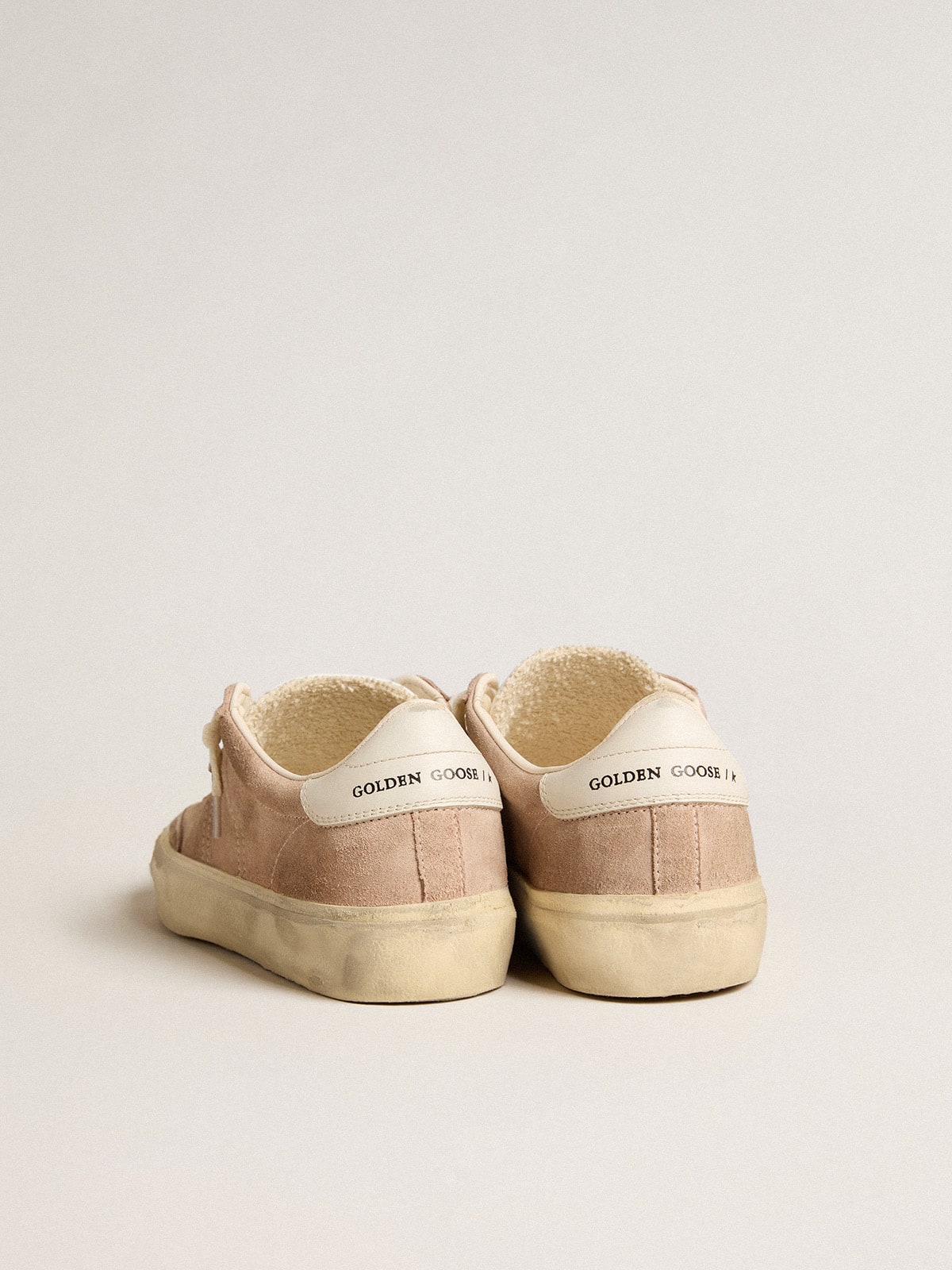 Golden Goose - Women's Soul Star in pink suede with white heel tab in 