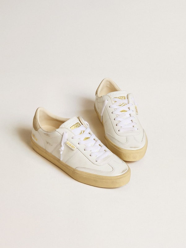Golden Goose - Women's Soul Star in white leather with beige suede heel tab in 