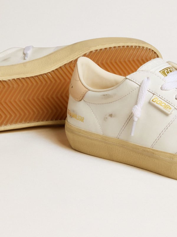 Golden Goose - Women's Soul Star in white leather with pink leather heel tab in 