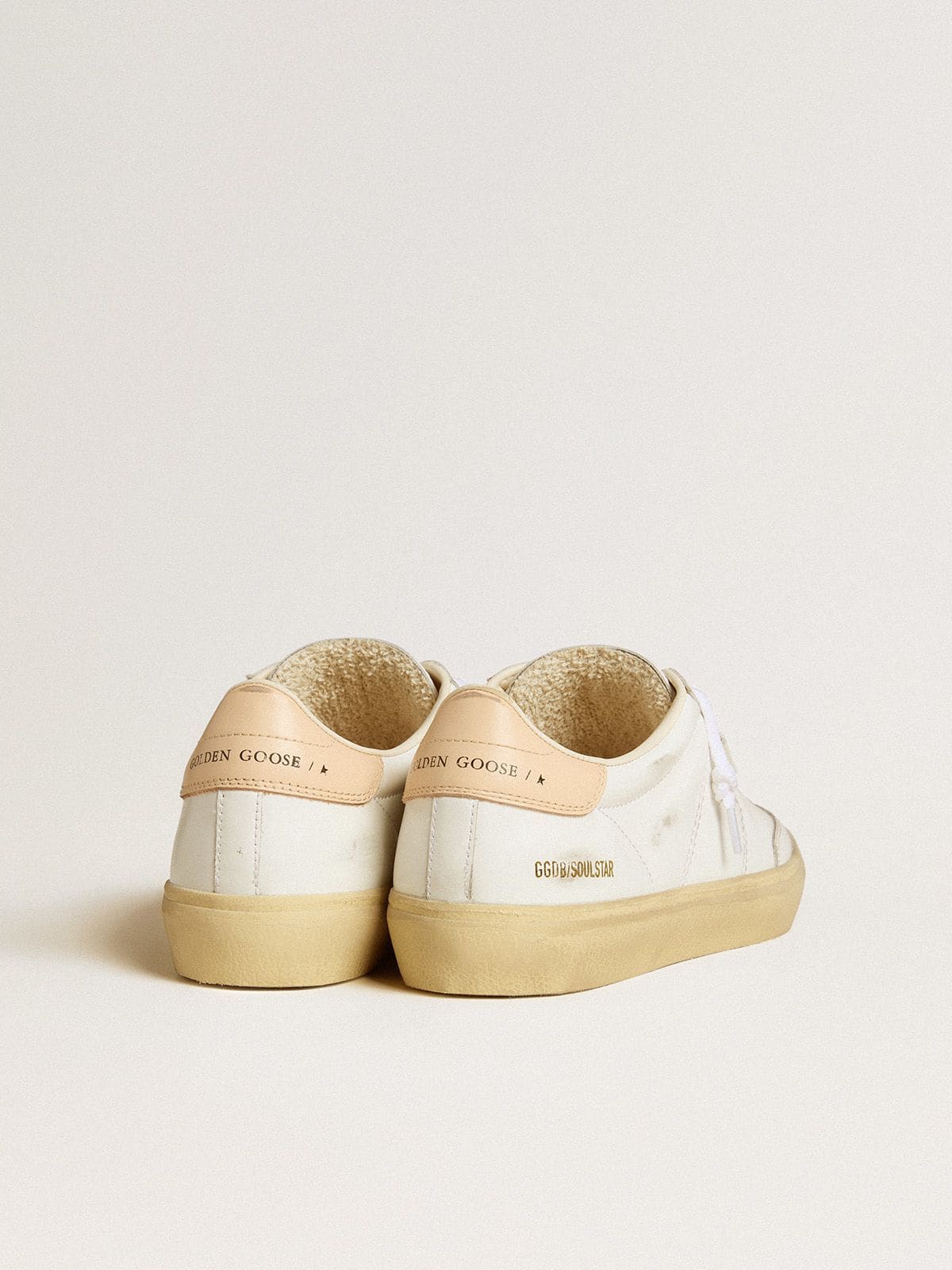 Golden Goose - Soul Star pour femme en cuir blanc avec contrefort en cuir rose in 