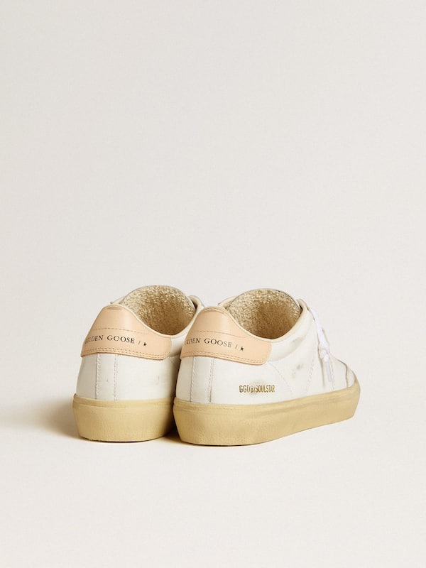 Golden Goose - Women's Soul Star in white leather with pink leather heel tab in 