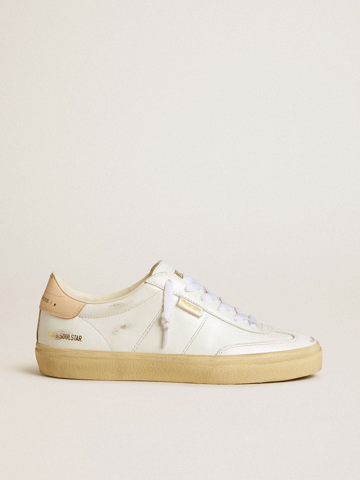Golden Goose - Soul Star pour femme en cuir blanc avec contrefort en cuir rose in 