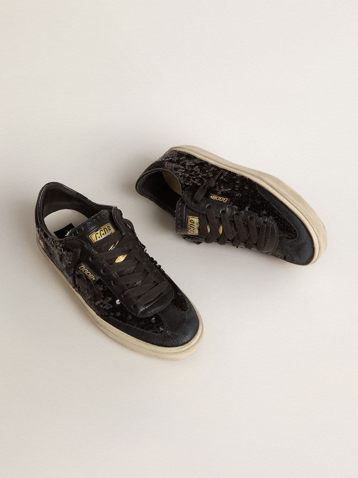 Soul Star pour femme à sequins noirs avec contrefort en daim noir
