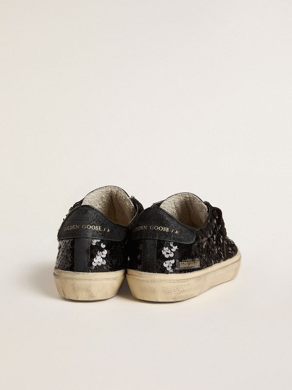 Golden Goose - Women's Soul Star in black sequins with black suede heel tab in 