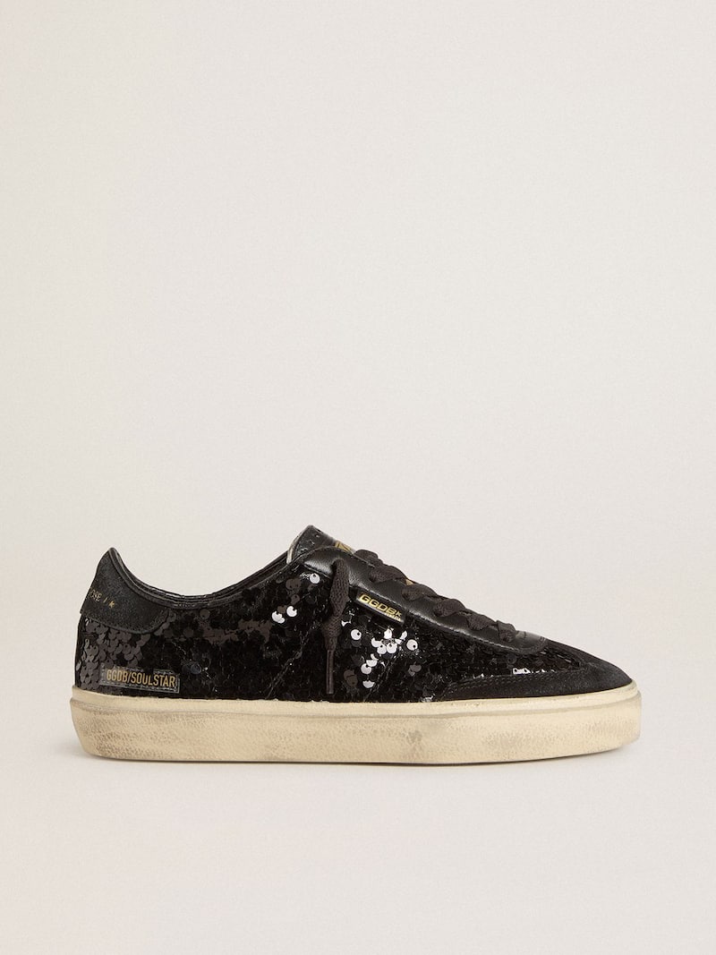 Soul Star pour femme à sequins noirs avec contrefort en daim noir