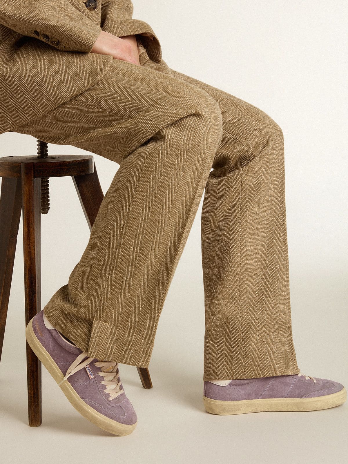 Golden Goose - Women's Soul Star in lilac suede with white leather heel tab in 