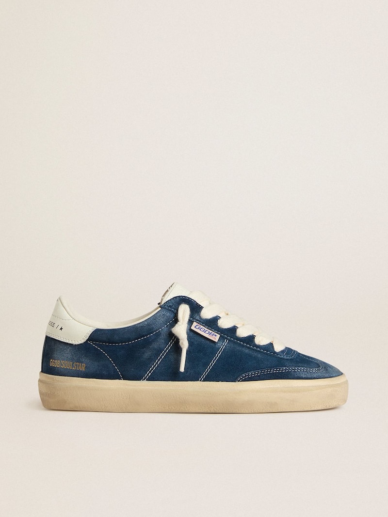 Women's Soul Star in blue suede with white leather heel tab