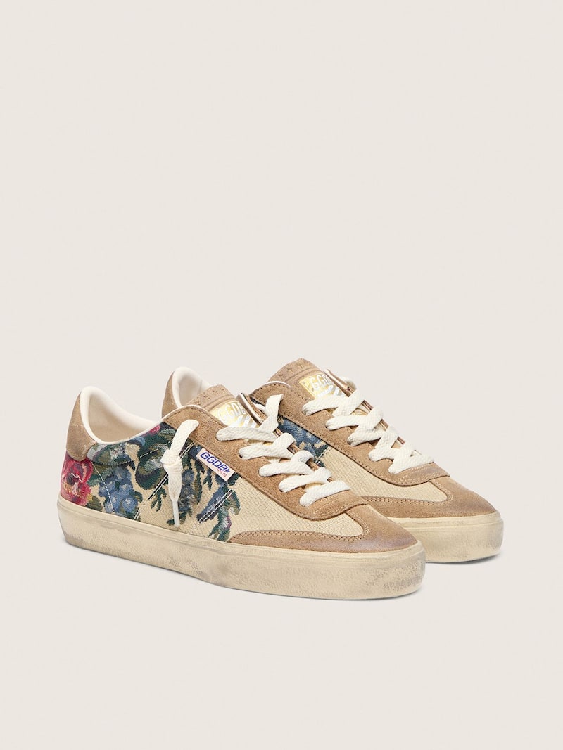 Golden Goose - Soul Star pour femme en toile et cuir velours avec imprim&eacute; color&eacute; in 